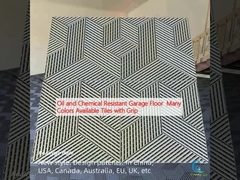 Lantai garasi tahan minyak dan bahan kimia Banyak warna tersedia ubin dengan pegangan