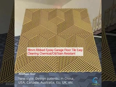 18mm Ribbed Epoxy Garage Floor Tile Mudah dibersihkan Kemical/Minyak/Blek tahan