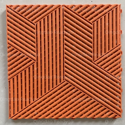 Orange Heavy Duty Interlocking Floor Tiles Anti Slip Garagetrac Lantai
