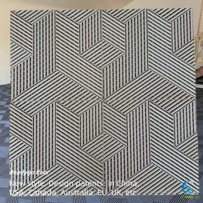 3D RIB Pattern Interlocking Garage Floor Tiles Waterproof Mudah Untuk Membersihkan