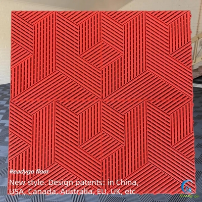 Modern Interlocking Garage Flooring Karpet Plastik Merah Untuk Lantai Garasi