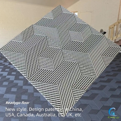 Lantai garasi berat abu-abu 400x400mm Lantai industri yang saling terhubung