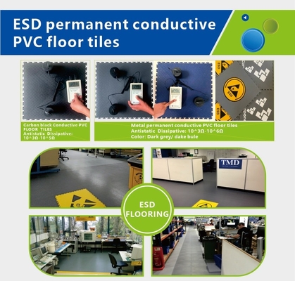 Peti lantai ESD konduktif yang saling mengunci Peti PVC anti-statis