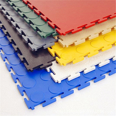 Berwarna-warni 6.5mm Garage Tile PVC Interlocking Floor Tile Untuk Garage