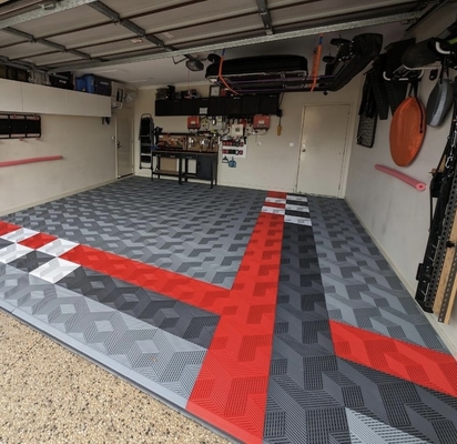 Jubin Garasi yang saling terhubung Jubin Lantai Garasi 18mm yang tahan geser dengan ventilasi