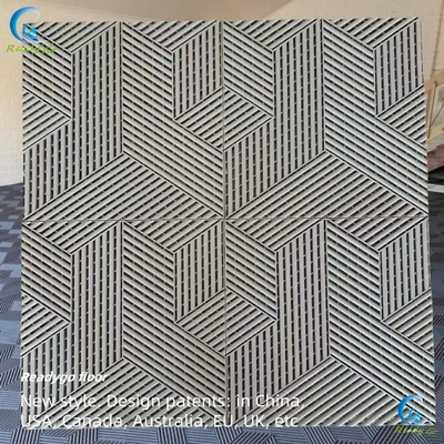 Mudah Dipasang 15.75 X 15.75 Inci Interlocking Garage Floor Tiles Abu-abu Ramah Lingkungan tahan api
